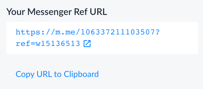 Messenger Ref URL copy