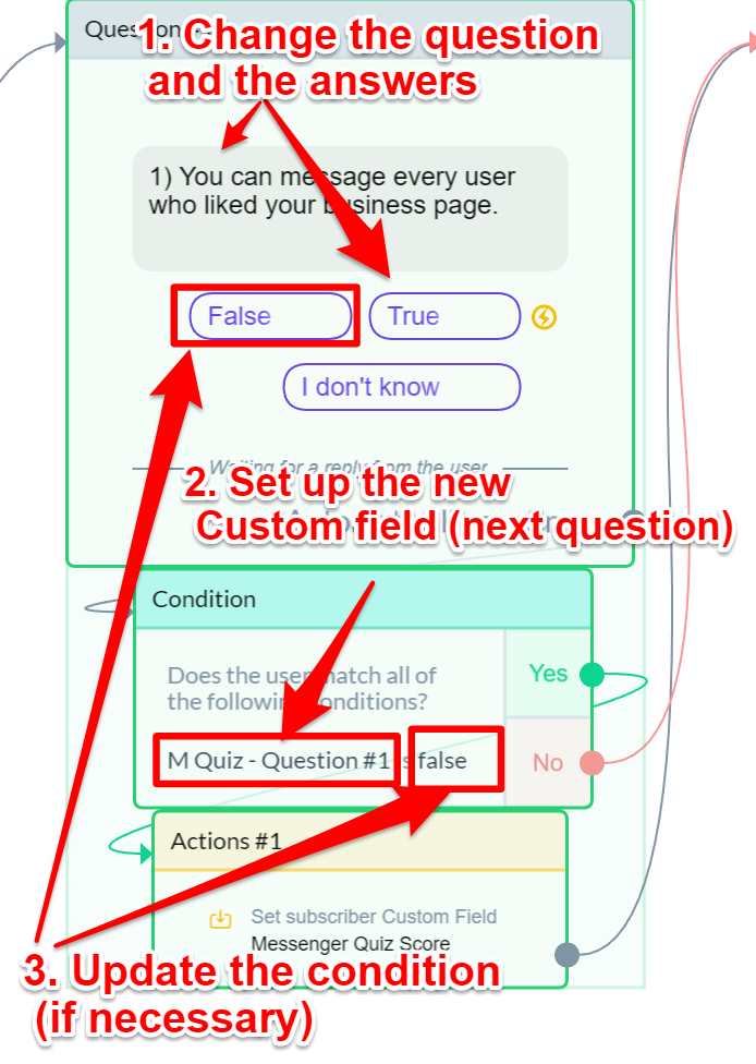 Create Your First Chatbot Quiz | Custom field example