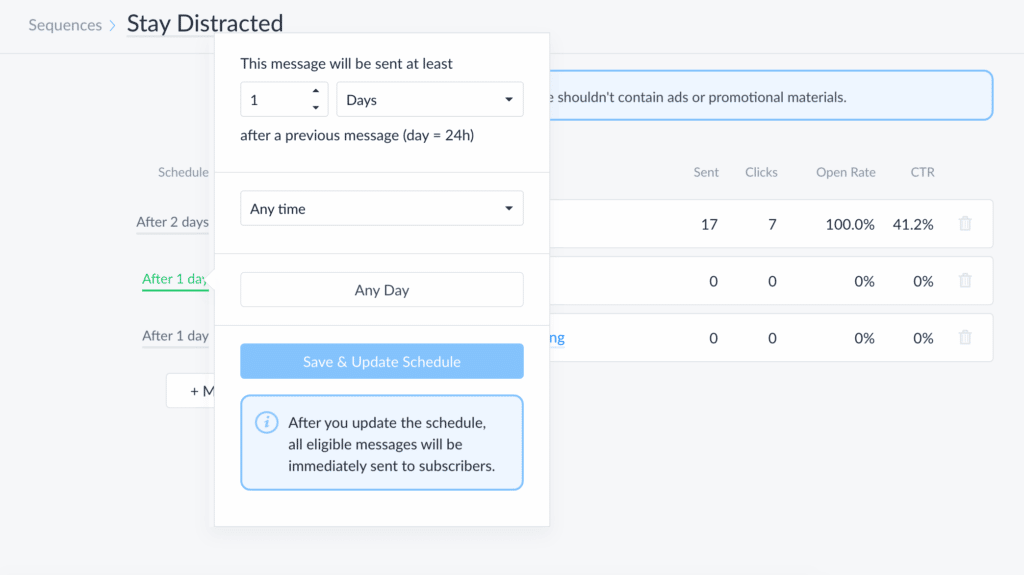 adding sequence time delay